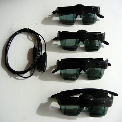4 3D Glasses and Emitter for Newer Mitsubishi or Samsung DLP TV's, VIP 3D Theater etc, Optoma 3D-XL 3D Box, X3D, I/O, ED etc Black 3D Gaming dongle etc
