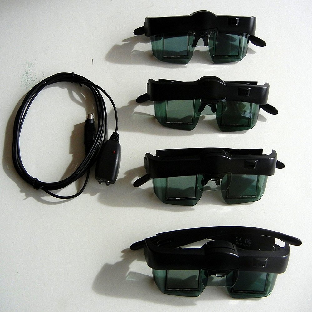 4 3D Glasses and Emitter for Newer Mitsubishi or Samsung DLP TV's, VIP 3D Theater etc, Optoma 3D-XL 3D Box, X3D, I/O, ED etc Black 3D Gaming dongle etc