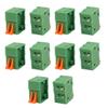 uxcell 10pcs KF141R 150V 2A 2.54mm Pitch 2P Green Spring Terminal Block view 1
