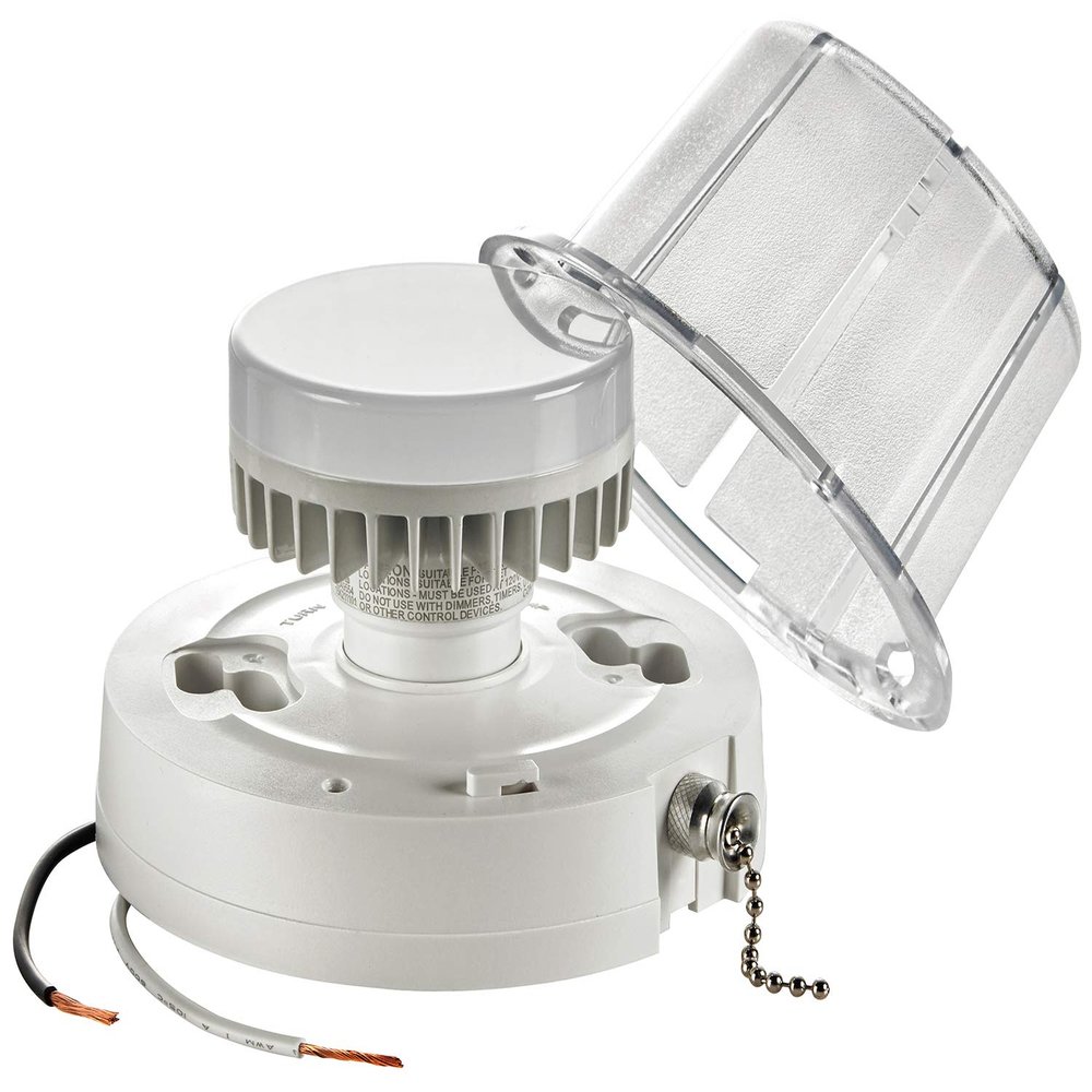 Leviton LED Ceiling Lamp Holder with 10W Bulb Guard, 9850-LED, White