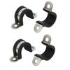 uxcell 16mm Dia Rubber Lined U Shaped 304 Stainless Steel Pipe Clip Hose Clamp 4pcs view 1