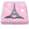 Modern Paris Eiffel Tower - Unique Paisley & Lovebirds Stretched Canvas Nursery Decor - Wall Art that Makes a Memorable Baby Gift - Wooden Frame Construction - Ready to Hang 24X30 view 3