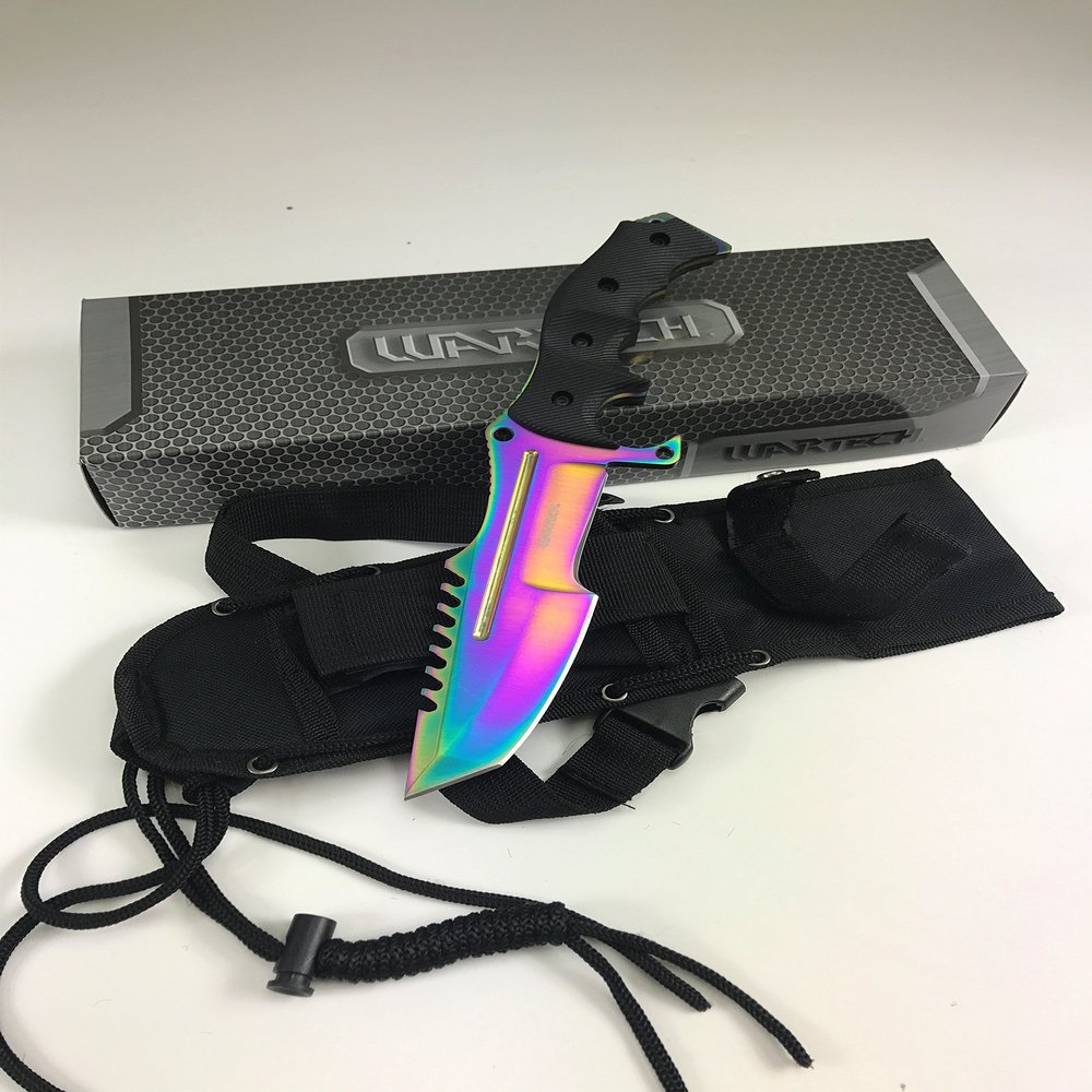 Wartech HWT202 Series Fixed Blade Tactical Knife, Tanto Blade, 11-Inch Overall (HWT202RW)