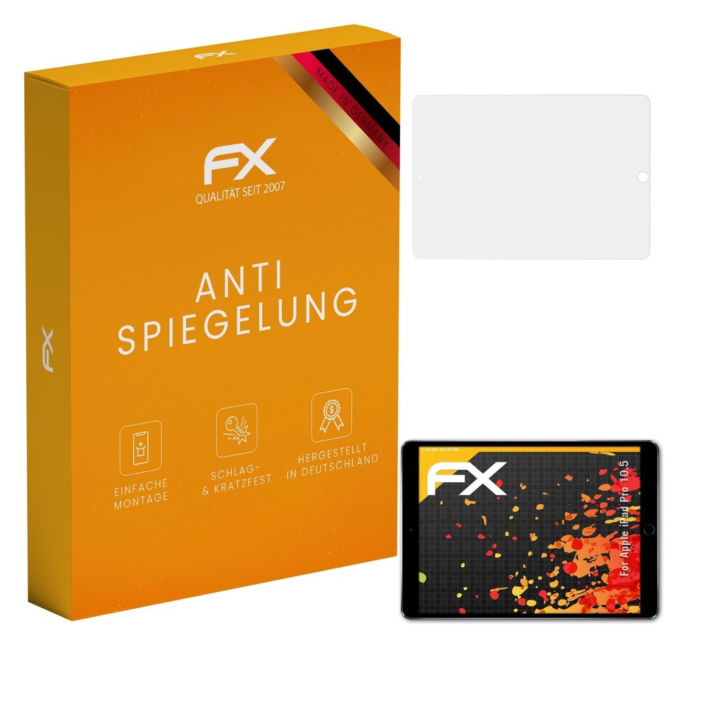 atFoliX Screen Protector compatible with Apple iPad Pro 10.5 Screen Protection Film, anti-reflective and shock-absorbing FX Protector Film (2X)