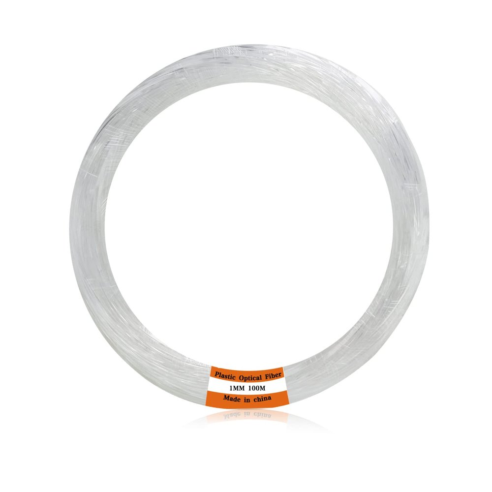 AMKI Plastic 0.04in/1mm Diameter 328ft(100Meter) PMMA Fiber Optic Roll End Glow Cable for All Kind Led Star Ceiling Light Kit