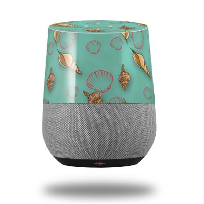 Decal Style Skin Wrap for Google Home Original - Sea Shells 02 Seafoam Green (Google Home NOT Included) by WraptorSkinz