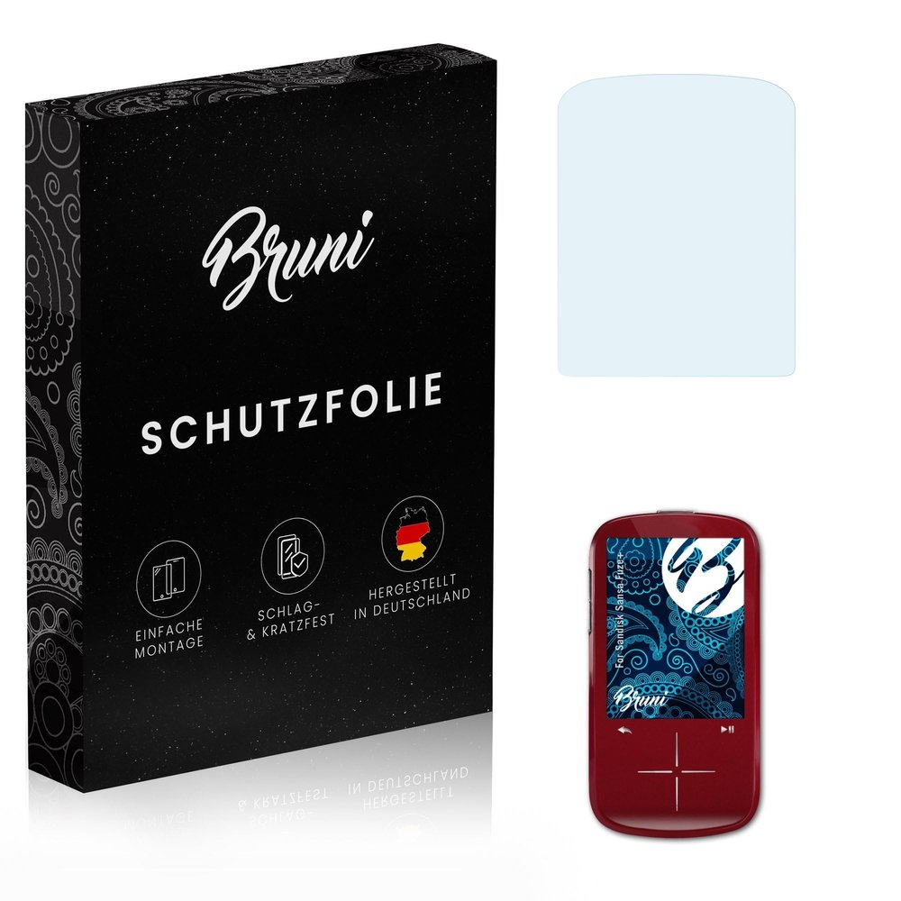 Bruni Screen Protector suitable for Sandisk Sansa Fuze+, Protector Film crystal clear Protective Film (2X)