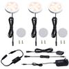 AIBOO Under Cabinet LED Puck Lighting Kit Black Cord with Touch Dimmer Switch for Kitchen Showcase Cupboard Closet Lighting 3 Lights 6W (Warm White) view 1