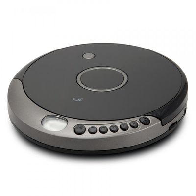 GPX PC807B Personal Portable MP3/CD Player with Anti-Skip Protection with Stereo Earbuds, Black/Gray