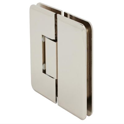 CRL PLY180PN Polished Nickel 180 Degree Glass-to-Glass Plymouth Series Hinge