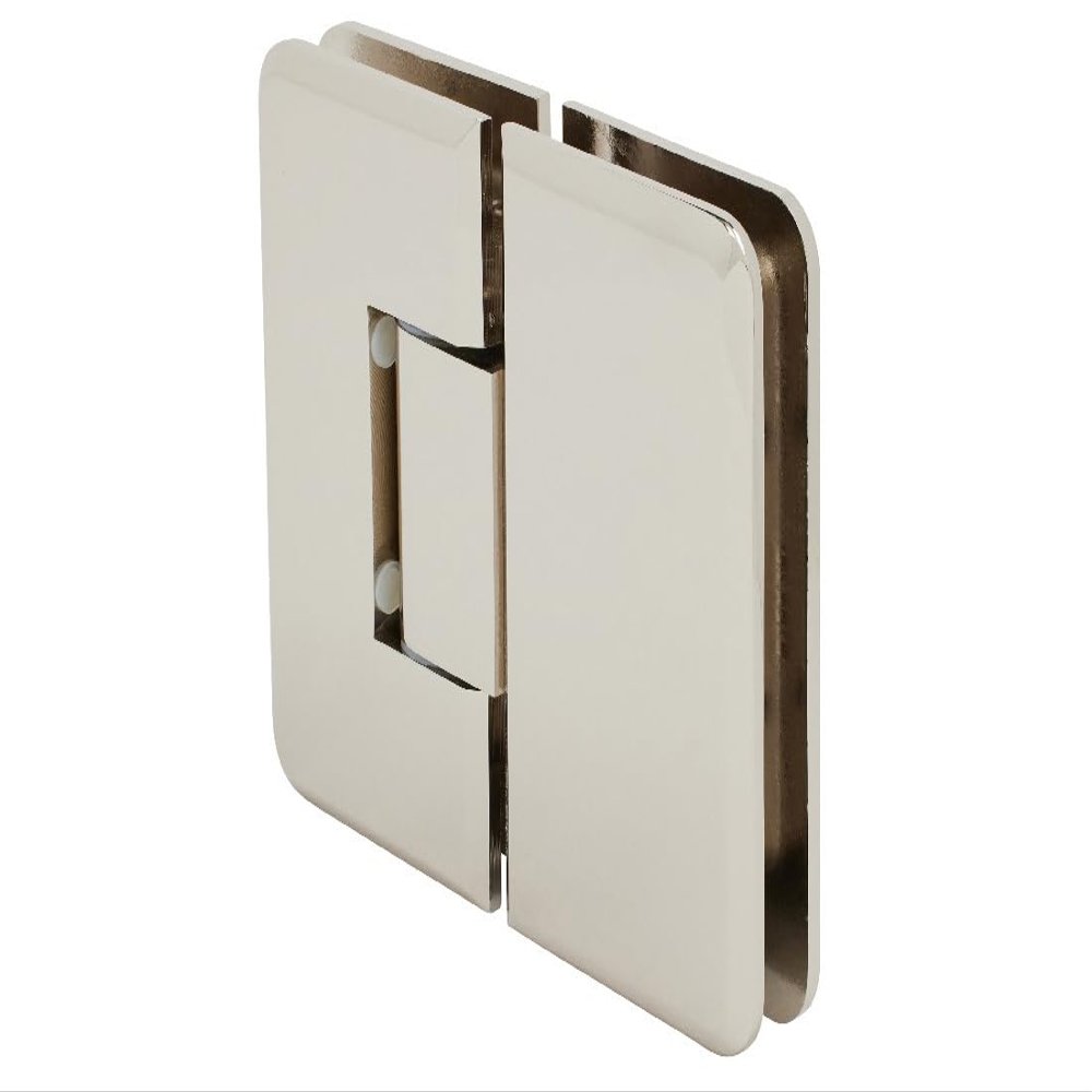 CRL PLY180PN Polished Nickel 180 Degree Glass-to-Glass Plymouth Series Hinge