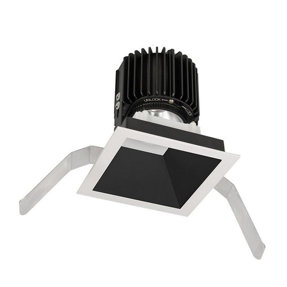 WAC Lighting R4SD2T-W827-BKWT Volta - 6.39" 36W 60 2700K 85CRI 1 LED Square Regressed Trim with Light Engine, Black Haze Finish with Textured Glass