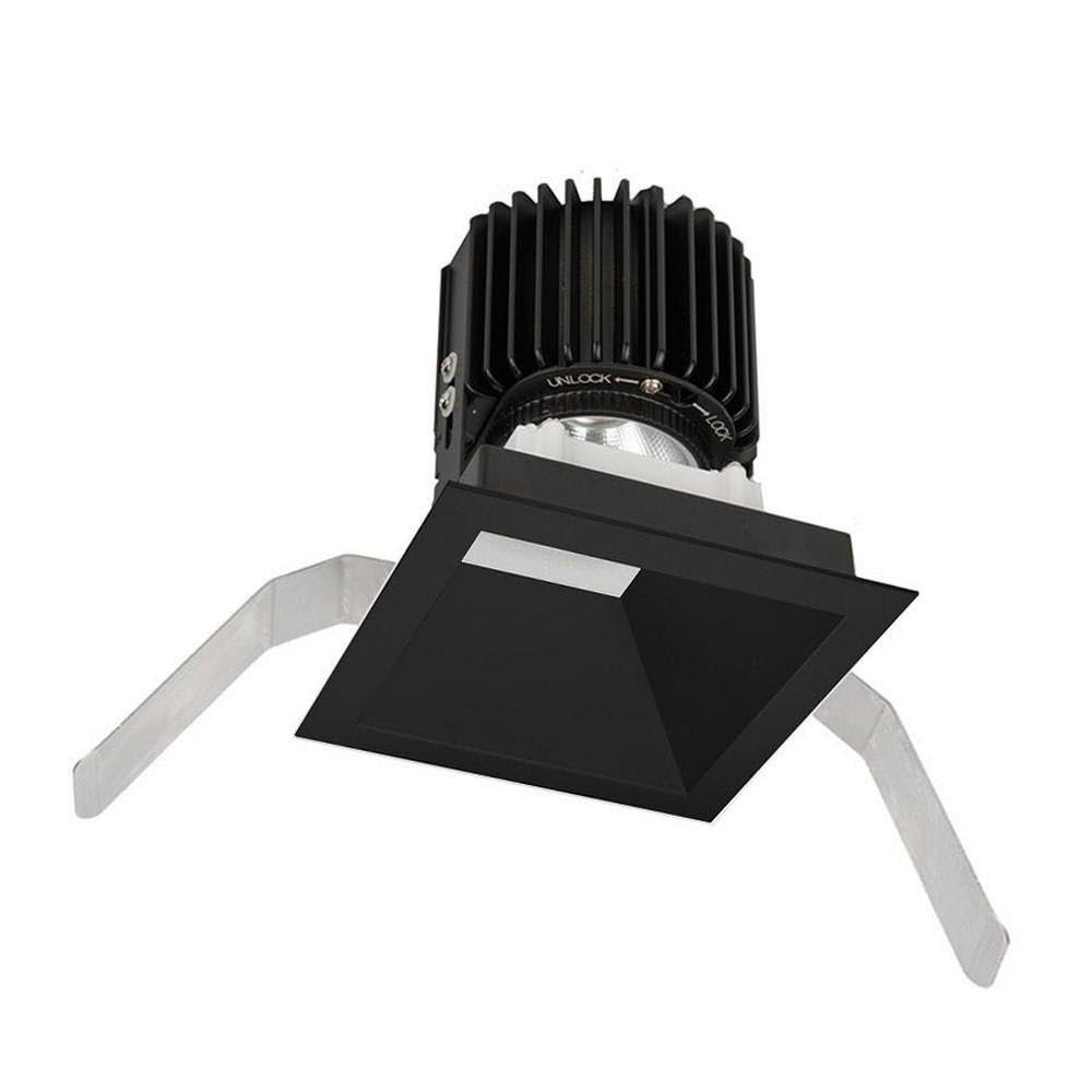 WAC Lighting R4SD2T-S835-BK Volta - 6.39" 36W 15 3500K 85CRI 1 LED Square Regressed Trim with Light Engine, Black Finish with Textured Glass