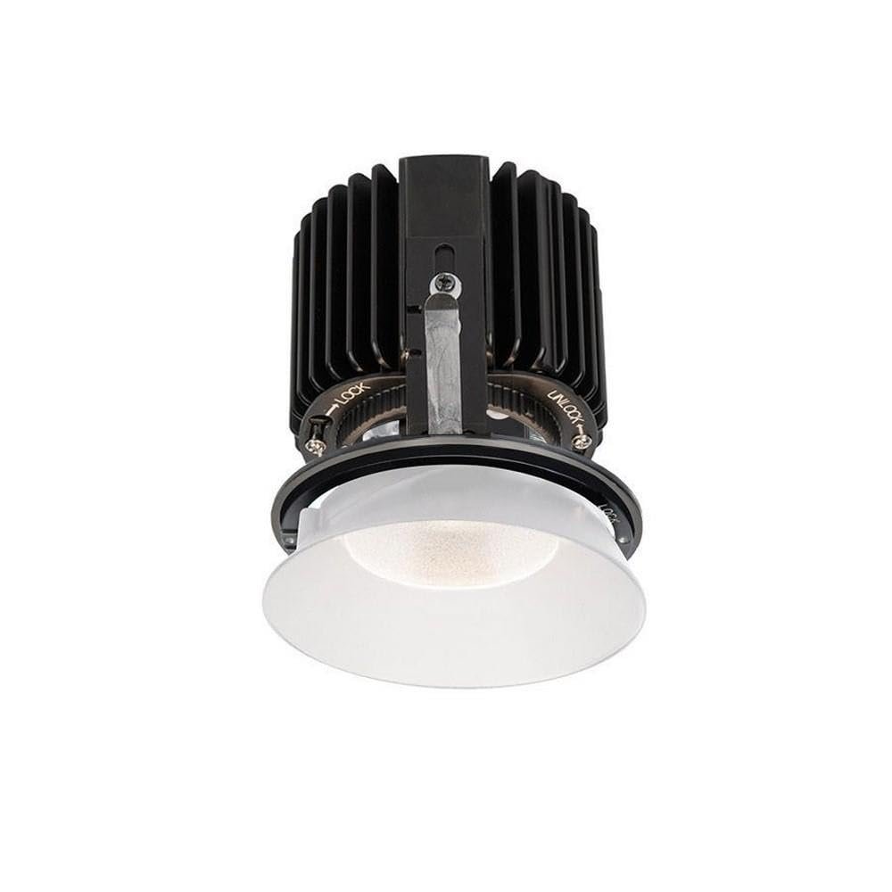 WAC Lighting R4RD1L-W827-WT Volta - 5.75" 36W 60 2700K 85CRI 1 LED Round Shallow Regressed Invisible Trim with Light Engine, White Finish with Textured Glass
