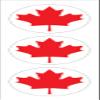Canadian Canada Flag Hard Hat Sticker, Decal, Label Tool Lunch Box Helmet Maple Leaf Red (Pack of 3) 2" Round view 1