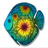 Colorful Fish Hand Drawn Pattern - 5" Vinyl Sticker - for Car Laptop I-Pad - Waterproof Decal view 1