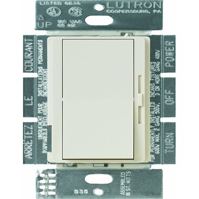 Lutron Diva 3-Speed Fan Control and Light Switch, Single-Pole, 1.5A Fan/1A LED, DVFSQ-LF-LA, Light Almond