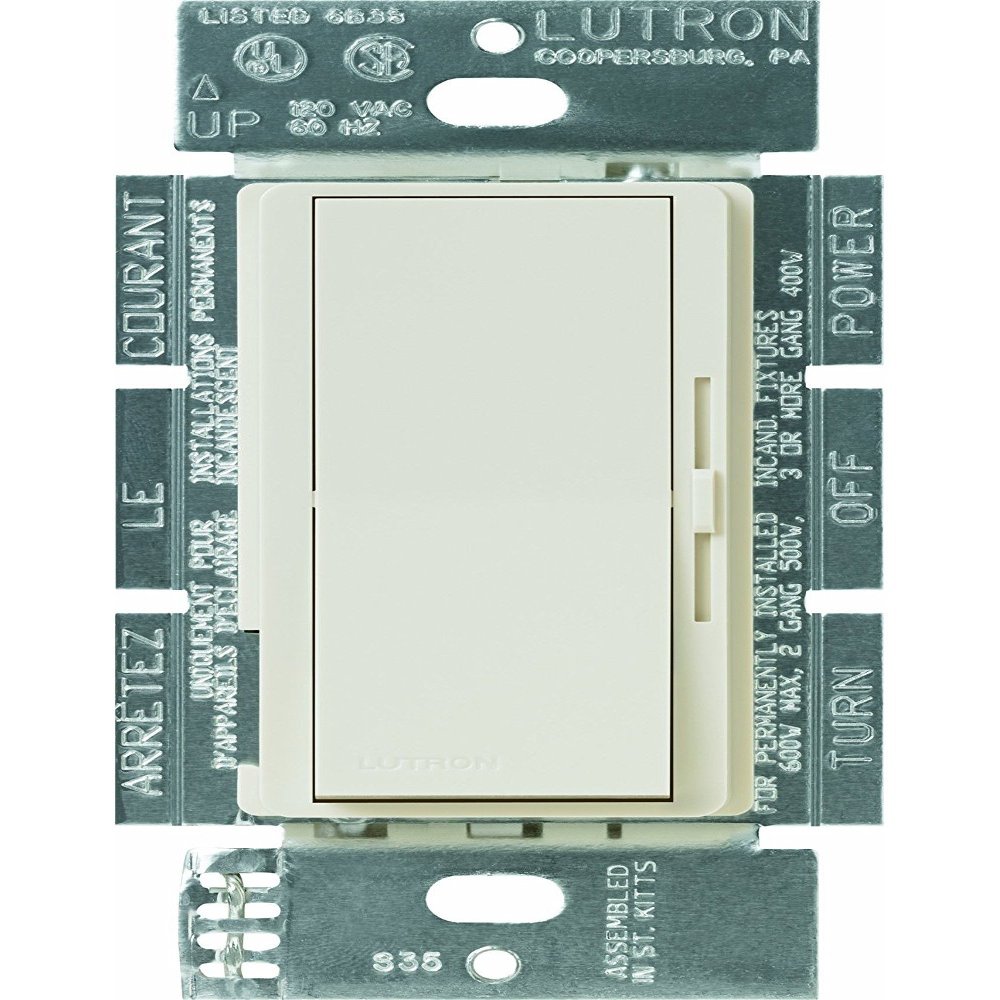 Lutron Diva 3-Speed Fan Control and Light Switch, Single-Pole, 1.5A Fan/1A LED, DVFSQ-LF-LA, Light Almond
