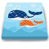 Under The Sea Ocean Theme - Stretched Canvas Nursery Wall Art Decor - Adorable Whale Design that Makes a Memorable Baby Gift Idea - Wooden Frame Construction - Ready to Hang 24X30 view 3