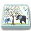 Whimsical Elephant & Lovebirds Garden - Checkerboard Stretched Canvas Nursery Decor - Wall Art that Makes a Memorable Baby Gift Idea - Wooden Frame Construction - Ready to Hang 8X10 view 3