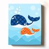 Under The Sea Ocean Theme - Stretched Canvas Nursery Wall Art Decor - Adorable Whale Design that Makes a Memorable Baby Gift Idea - Wooden Frame Construction - Ready to Hang 11X14 view 1