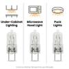 12Vmonster 10 Pack-G8 25W 120V Halogen Specialty Lighting Light Bulbs JCD Type 110v 130v 25 Watt T4 G8 Puck Lamp Microwave Oven Stove Top Kitchen Appliance Replacement Lighting Bi Pin Clear Lens view 2