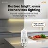 12Vmonster 10 Pack-G8 25W 120V Halogen Specialty Lighting Light Bulbs JCD Type 110v 130v 25 Watt T4 G8 Puck Lamp Microwave Oven Stove Top Kitchen Appliance Replacement Lighting Bi Pin Clear Lens view 3
