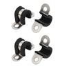 uxcell 8mm Dia Rubber Lined U Shaped 304 Stainless Steel Pipe Clip Hose Clamp 4pcs view 1