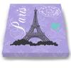 Modern Paris Eiffel Tower - Unique Paisley & Lovebirds Stretched Canvas Nursery Decor - Wall Art that Makes a Memorable Baby Gift - Wooden Frame Construction - Ready to Hang 24X30 view 3