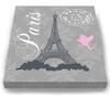 Modern Paris Eiffel Tower - Unique Paisley & Lovebirds Stretched Canvas Nursery Decor - Wall Art that Makes a Memorable Baby Gift - Wooden Frame Construction - Ready to Hang 8X10 view 3