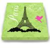 Modern Paris Eiffel Tower - Unique Paisley & Lovebirds Stretched Canvas Nursery Decor - Wall Art that Makes a Memorable Baby Gift - Wooden Frame Construction - Ready to Hang 16X20 view 3