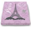 Modern Paris Eiffel Tower - Unique Paisley & Lovebirds Stretched Canvas Nursery Decor - Wall Art that Makes a Memorable Baby Gift - Wooden Frame Construction - Ready to Hang 11X14 view 3