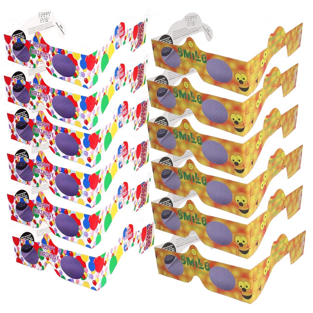Happy Birthday & Smiley Faces Glasses - See Images in each point of light