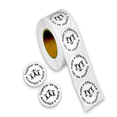 250 Make A Difference Black Ribbon People Stickers