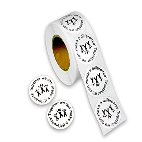 250 Make A Difference Black Ribbon People Stickers