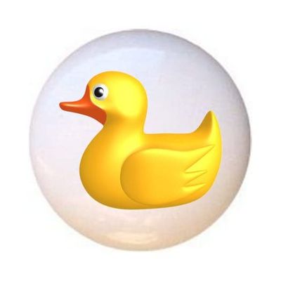 Rubber Ducky Design #2 Bath - Ducks - DECORATIVE Glossy CERAMIC Cupboard Cabinet PULLS Dresser Drawer KNOBS