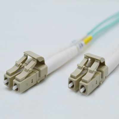 FCD - 14M OM3 LC LC Fiber Optic Cable | 10Gb Plenum Duplex 50/125 LC to LC Multimode Jumper 14 Meter (45.93ft) | Made in USA | 1/10/40g sfp 10gbase ofnp lc-lc | Length Options: 0.5M-300M