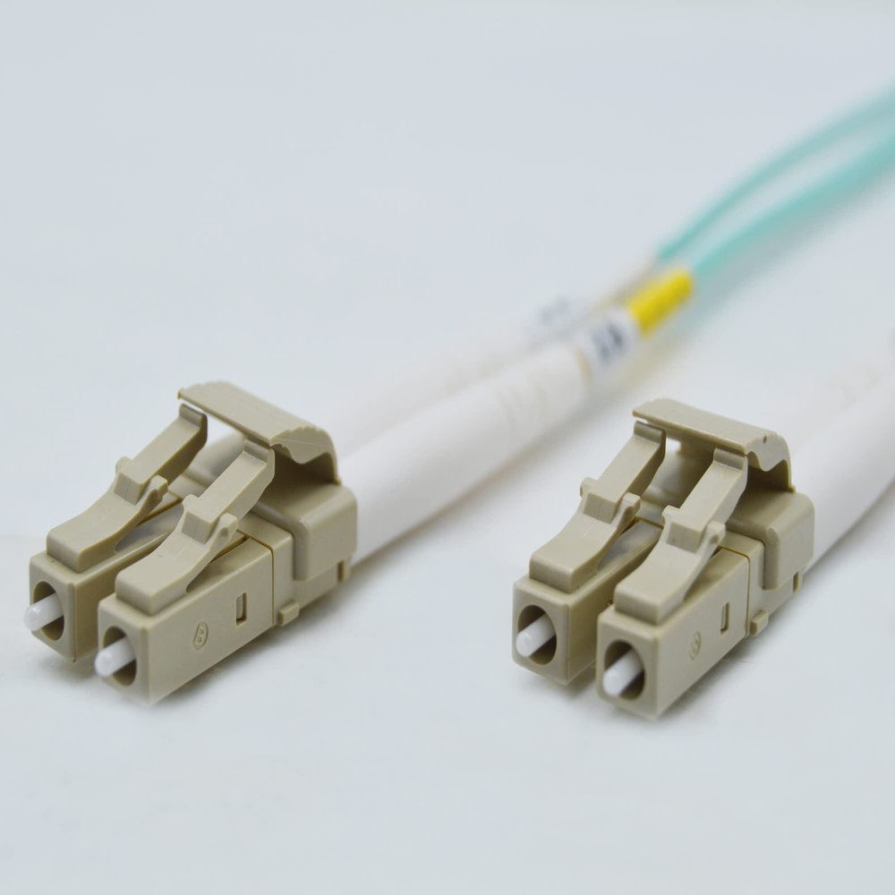 FCD - 14M OM3 LC LC Fiber Optic Cable | 10Gb Plenum Duplex 50/125 LC to LC Multimode Jumper 14 Meter (45.93ft) | Made in USA | 1/10/40g sfp 10gbase ofnp lc-lc | Length Options: 0.5M-300M
