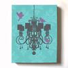 Modern Paris Shabby Chic Chandelier - Paisley & Lovebirds Stretched Canvas Nursery Decor - Wall Art that Makes a Memorable Baby Gift - Wooden Frame Construction - Ready to Hang 11X14 view 1