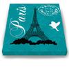 Modern Paris Eiffel Tower - Unique Paisley & Lovebirds Stretched Canvas Nursery Decor - Wall Art that Makes a Memorable Baby Gift - Wooden Frame Construction - Ready to Hang 11X14 view 3