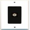 RiteAV - 1 RCA White for Subwoofer Audio Port Wall Plate Decorative - White & Black - Bracket Included view 1