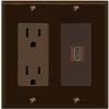 RiteAV Custom HDMI Wall Plate 1 Port - Outlet [Brown/Brown] view 1