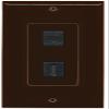 RiteAV - 1 Cat5e Ethernet and 1 HDMI Decorative Wall Plate - Brown - Bracket Included view 1