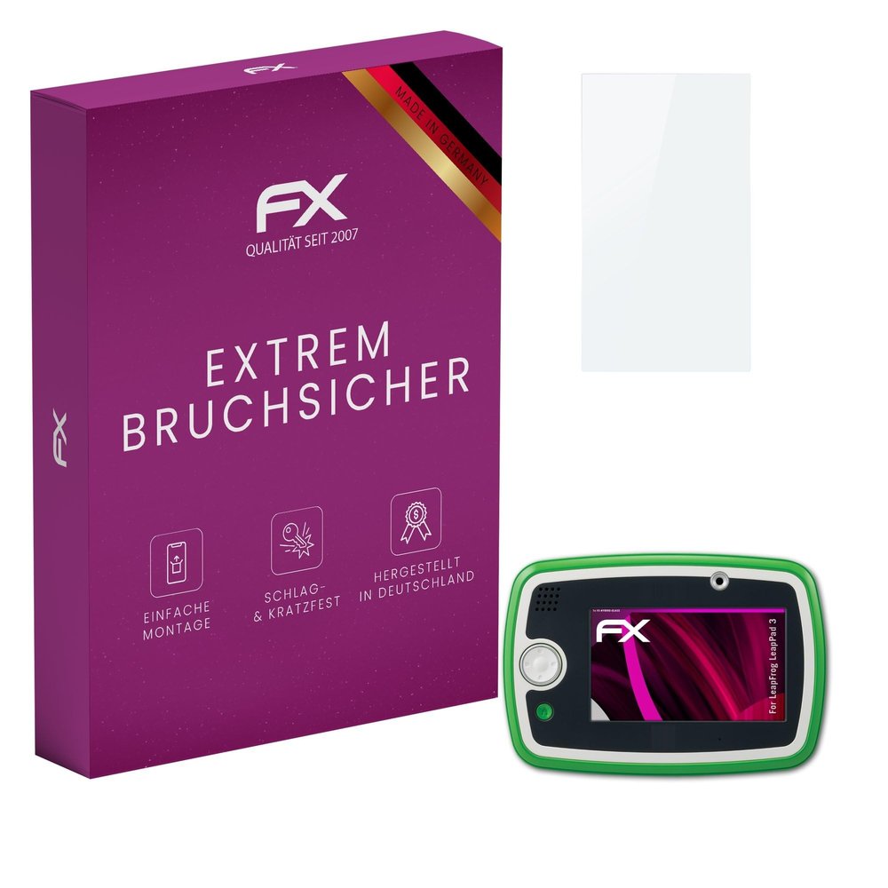 atFoliX Plastic Glass Protective Film compatible with LeapFrog LeapPad 3, 9H Hybrid-Glass FX Screen Protector