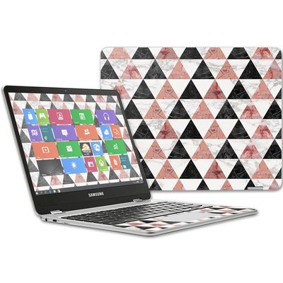 MightySkins Skin Compatible with Samsung Chromebook Plus 12.3"(2017 - Marble Pyramids | Protective, Durable, and Unique Vinyl wrap Cover | Easy to Apply, Remove, and Change Styles | Made in The USA
