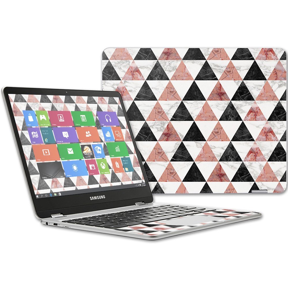 MightySkins Skin Compatible with Samsung Chromebook Plus 12.3"(2017 - Marble Pyramids | Protective, Durable, and Unique Vinyl wrap Cover | Easy to Apply, Remove, and Change Styles | Made in The USA