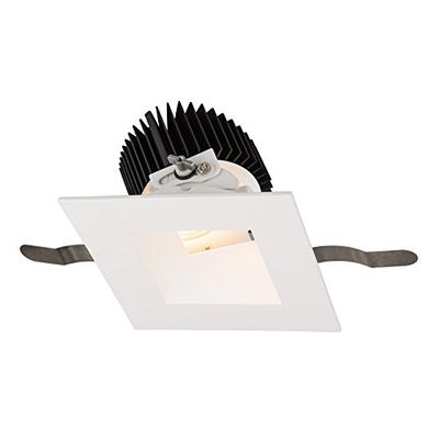 WAC Lighting R3ASAT-N840-WT Aether Square Adjustable Trim with LED Light Engine Narrow 25 Beam 4000K Cool White, White