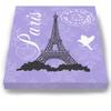 Modern Paris Eiffel Tower - Unique Paisley & Lovebirds Stretched Canvas Nursery Decor - Wall Art that Makes a Memorable Baby Gift - Wooden Frame Construction - Ready to Hang 11X14 view 3