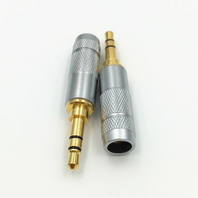 100Pcs Copper 3.5mm Stereo 3 Pole Male with Clip Straight Plug Speaker DIY Solder Audio Connector for 6MM Cable