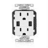 Leviton R02-T5632-0BW 15 Amp White USB & Receptacle Combination Outlet view 2